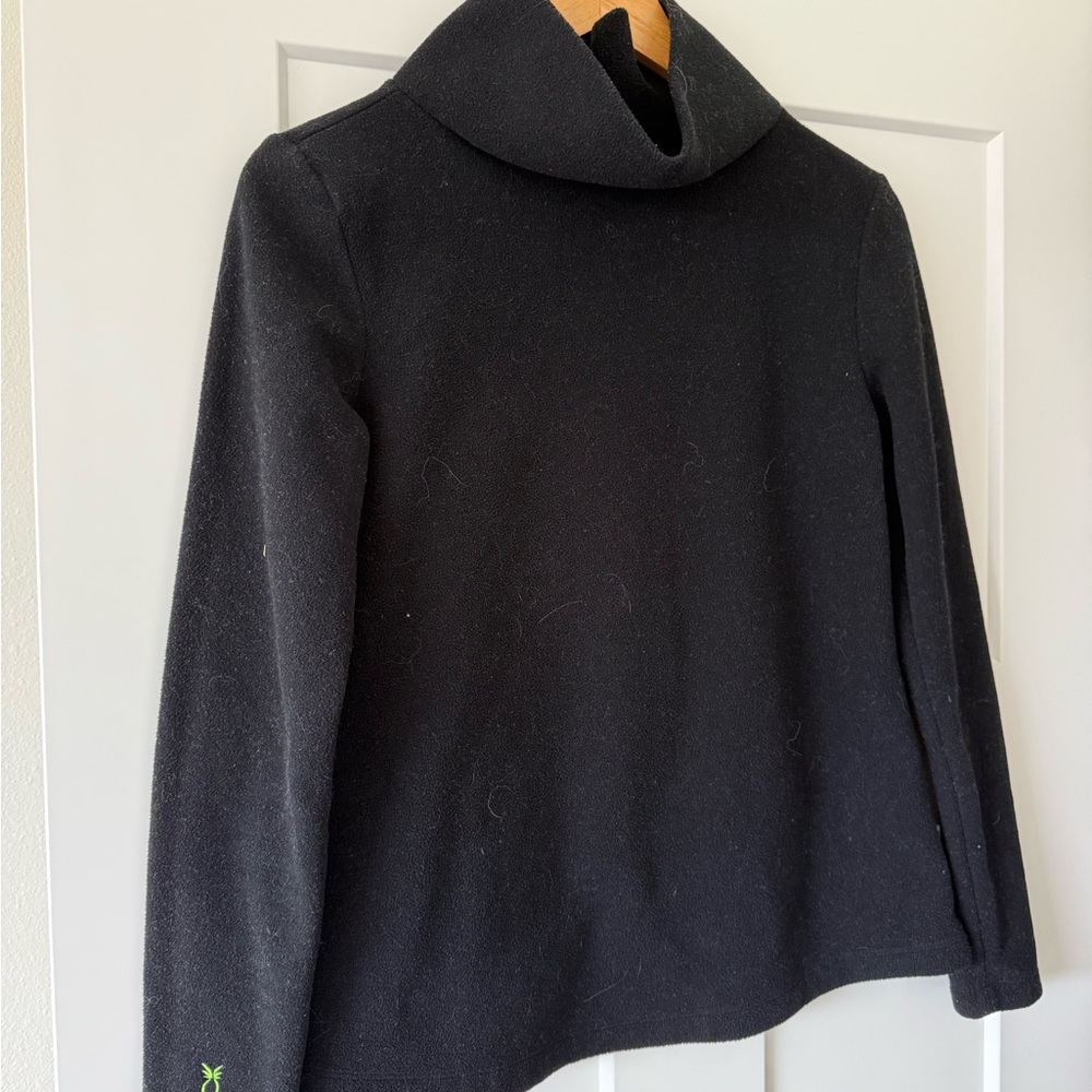 Dudley Stephens Black Fleece Turtleneck Sweater